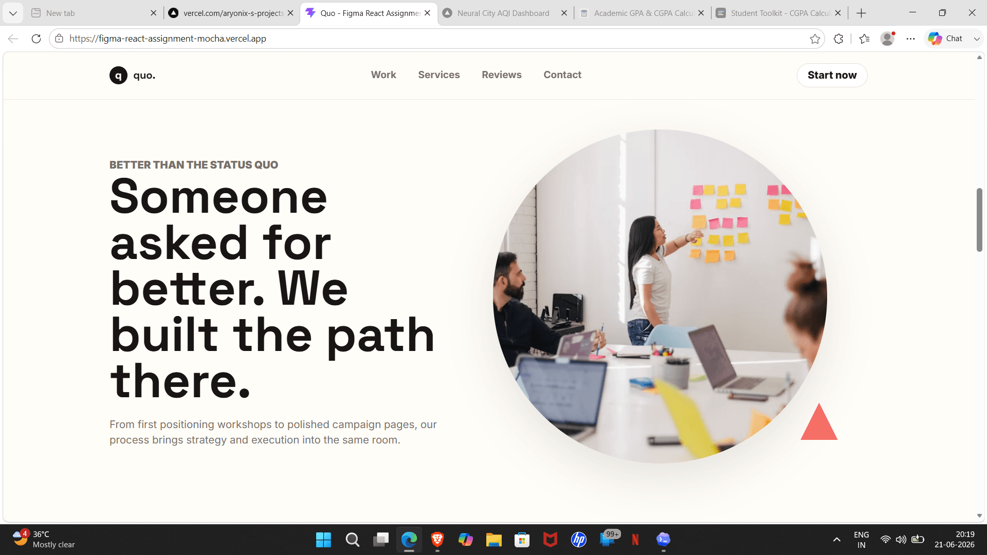 Figma React Assignment process section screenshot